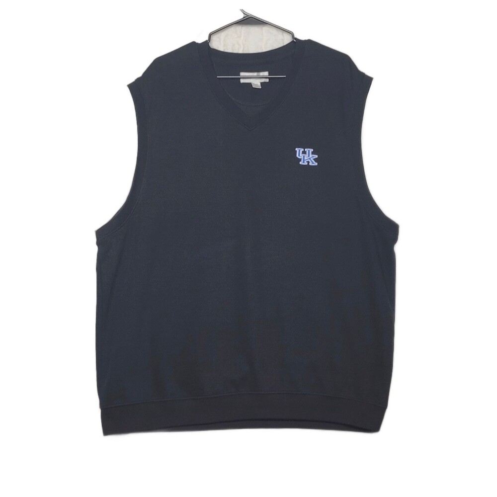 Cutter & Buck Men's XL Black Supima Cotton V-Neck Sweater Vest UK Kentucky